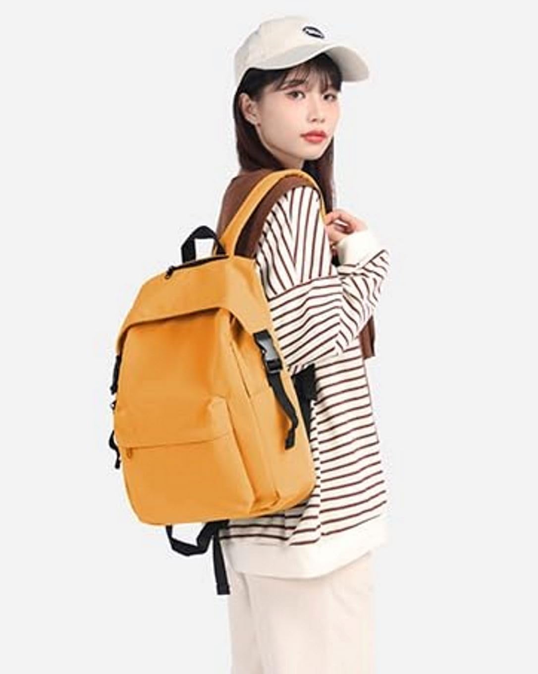 MUCHOVA Stylish Backpack for Women Basic Travel Bag for Stylish Women Lightweight College Backpack for Girls (Yellow)