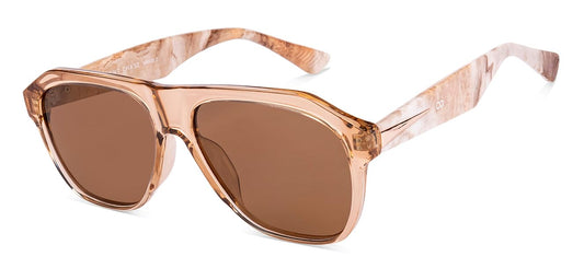 Vincent Chase By Lenskart | Brown Full Rim Square | Marble Collection | Branded and Stylish Sunglasses | Polarized and 100% UV Protected | For Men & Women | Large | VCS000067