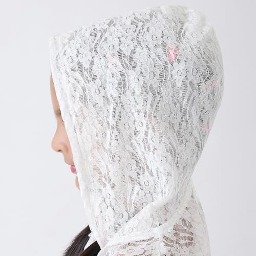 Hopscotch Girls Floral Lace Hooded T-Shirt with Tank Top in White Color for Age (9-10 Years)