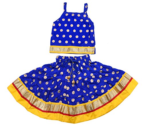 DIAMO Baby Girl Rayon Readymade Lehenga Choli (KID232--3-6Month_Blue_3 Months-6 Months)