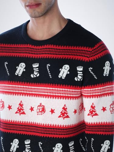 Jack & Jones Men Regular Fit Red Sweater