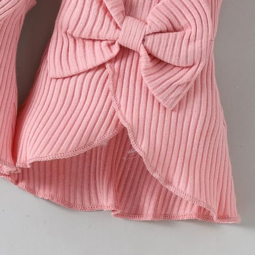 Hopscotch Baby Girls Textured Print Full Sleeves Pink Pant set For Ages (9-12 Months)