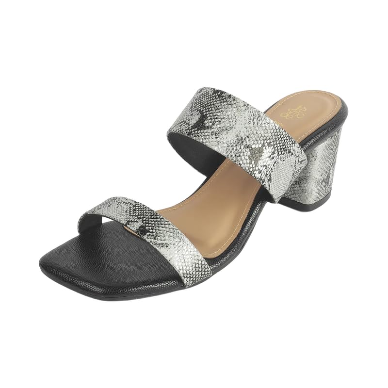 tresmode Rentu Women's Pewter Dress Block Heel Sandals in Size 7 UK / 40 EU