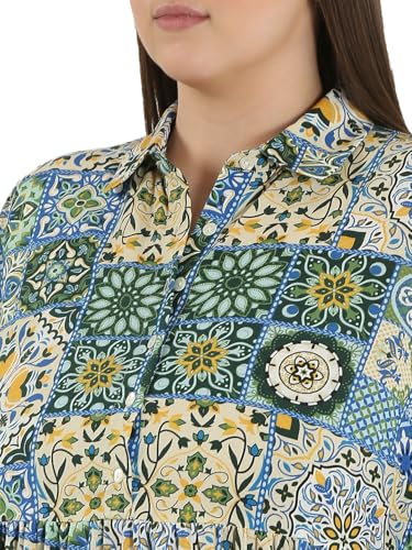 VERO MODA Curve Women's Fit & Flare Blue Dress