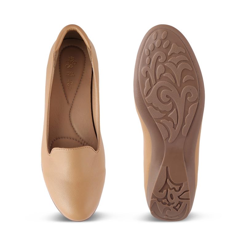 tresmode Asamsy Beige Women's Tassel Mules - Chic, Comfortable & Vegan-Friendly Flats in Size 7 UK / 40 EU