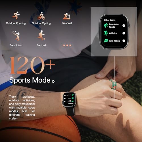 Fire-Boltt Ninja X Ring Smart Watch with 1.96” Large Display, Bluetooth Calling, Wireless Charging, AI Voice Assistant, 500+ Watch Faces, Health Suite, Smart Watch for Man & Woman – Blue S