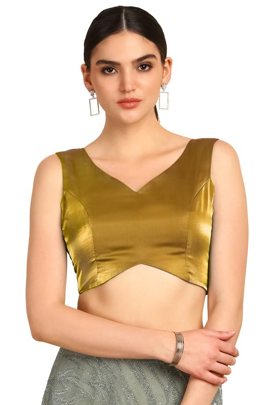 Soch Womens Gold V-Neck Princess Line Tissue Padded Blouse