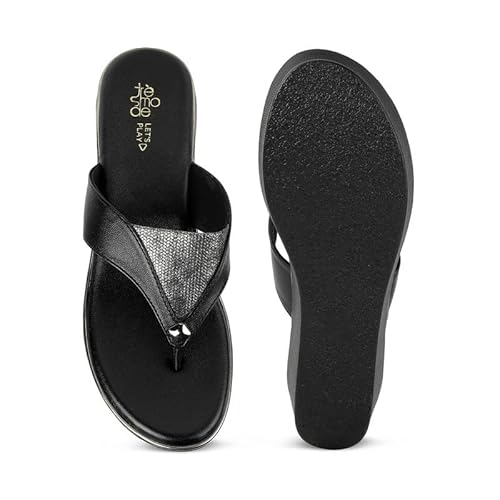 tresmode JOSH Black Women's Dress Wedge Sandals in Size 3 UK / 36 EU