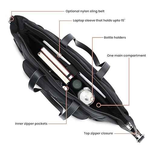 Fastrack All-Day Nylon Tote | Nylon Women's Handbags |15" Laptop Tote for Workwear and College