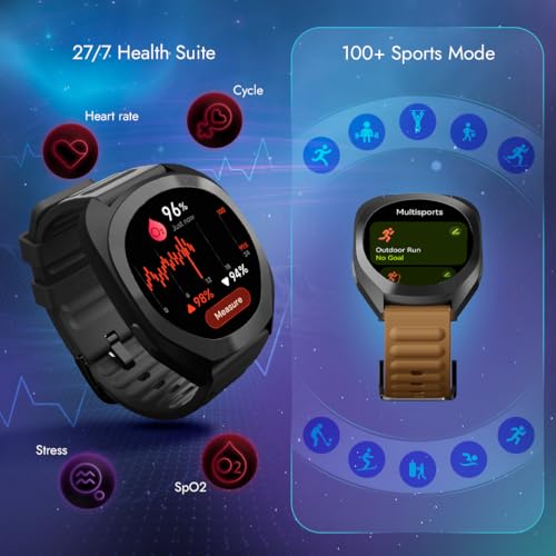 Fastrack Cosmix 1.32" AMOLED Display Metal Case Smart Watch with Heart Rate Monitor,AI Watchface & Chat,Push Button Interactions,BT Calling,IP68 Water Resistant Upto 5 Days Battery Life -Copper Clay
