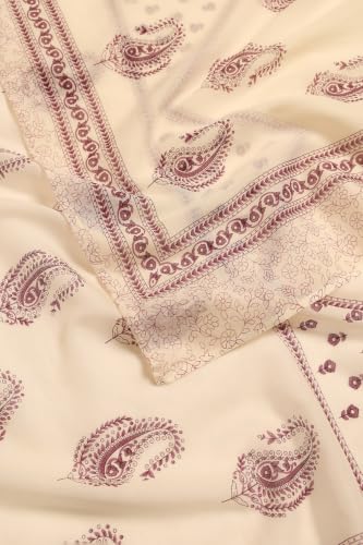 Soch Womens Off-White Cotton Block Printed Paisley Salwar Suit