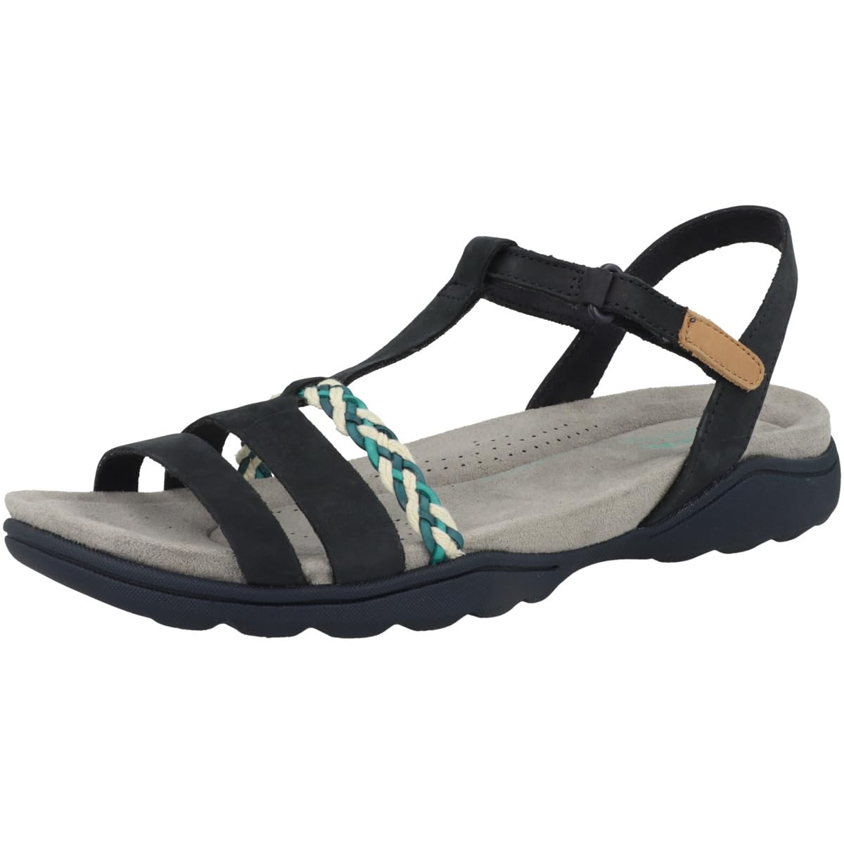 Clarks womens Sandals Navy Nubuck Sandal - 6 UK (261711284)