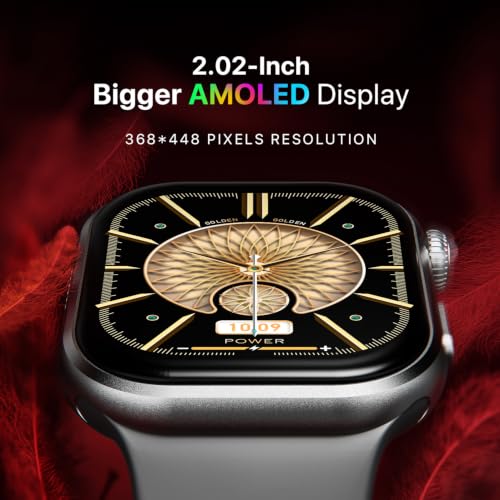 Fire-Boltt Brillia Smart Watch 2.02” Super AMOLED Display, Bluetooth Calling, SpO2, Heart Rate Monitor, 120+ Sports Modes, Fitness Tracker, Voice Assistant, Smart Watch for Man & Women