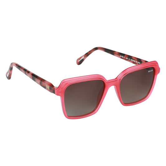 KILLER Women Sunglass - Round Shaped Polycarbonate Lens Sunglasses For Women & Girls (KL3067AFO), Color - Frame - Pink, Lens - Brown