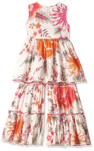 BIBA Girls PRINTED GATHERED KID(KWSPARKLE & SHINE5909_OFF WHITE_9)