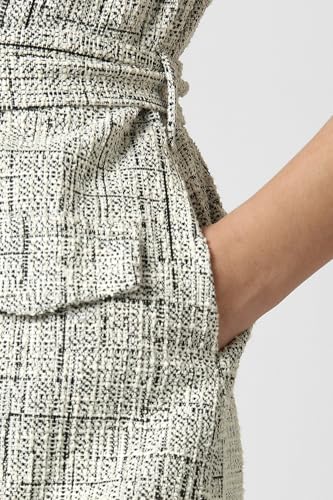 Women White Textured Formal Dress