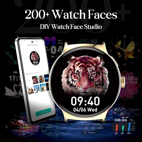 itel Unicorn Smartwartch with Single chip BT Calling, 1.43" AMOLED Display, 500 Nits Brightness, Rotating Crown, IP68 Waterproof, 200+ Watch Faces, 100% Charging Approx 70 mins (Champagne Gold)