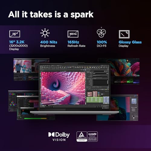 Lenovo Yoga Pro 9 Intel Evo Core Ultra 9 185H Built-in AI 16"(40.6cm) 3.2K IPS 165Hz Touchscreen Laptop (32GB/1TB SSD/NVIDIA RTX 4050 6GB/Win11/MSO 21/5.0MP+IR Cam/3 Mon GamePass/Grey/2Kg), 83DN004VIN