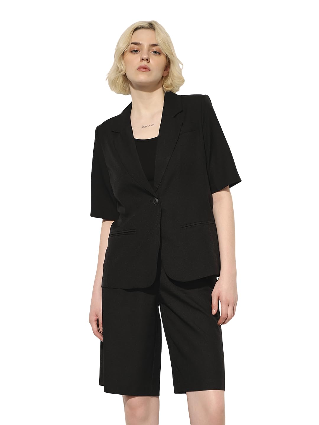 ONLY Women's Polyester Blend Single Breasted Blazer