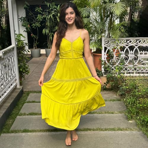 Madame Green Cotton Tiered Cami Dress