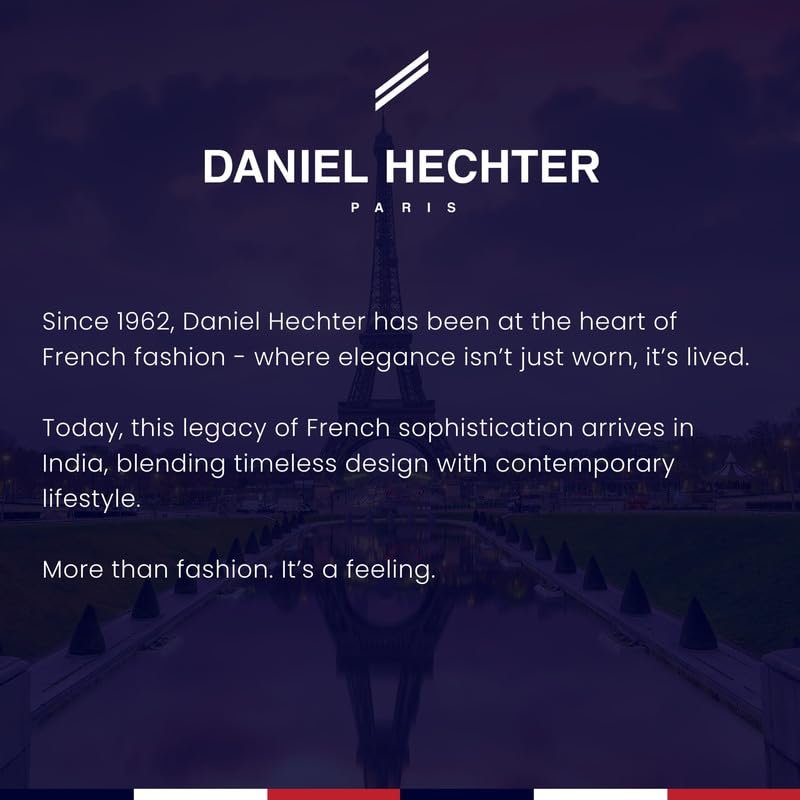 Daniel Hechter Paris Bercy Collection Modern Multi Functional Watch for Men with Square Dial and Silicon Band-DHM1001 (Dial: Black Strap: Grey)