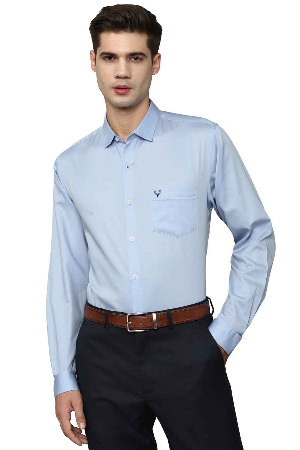 Allen Solly Men's Regular Fit Shirt (ASSFQSPF462075_Light Blue 42)