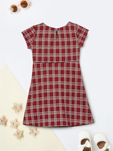 Max Girls Checked A-line Dress (Red_3-4 Y)