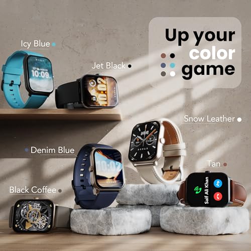 Boult Drift+ Smart Watch 1.85''HD Screen, Bluetooth Calling, IP68, 500 Nits Brightness,150+ Watchfaces, AI Voice Assistant, SpO2 Monitoring, 100+ Sports Mode Smartwatch (Black Coffee)