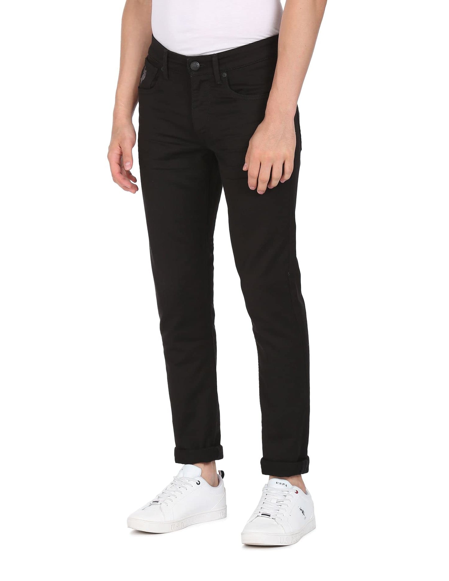 U.S. POLO ASSN. Men's Mid Rise Slim Jeans (UDJEN0469_Black_32)
