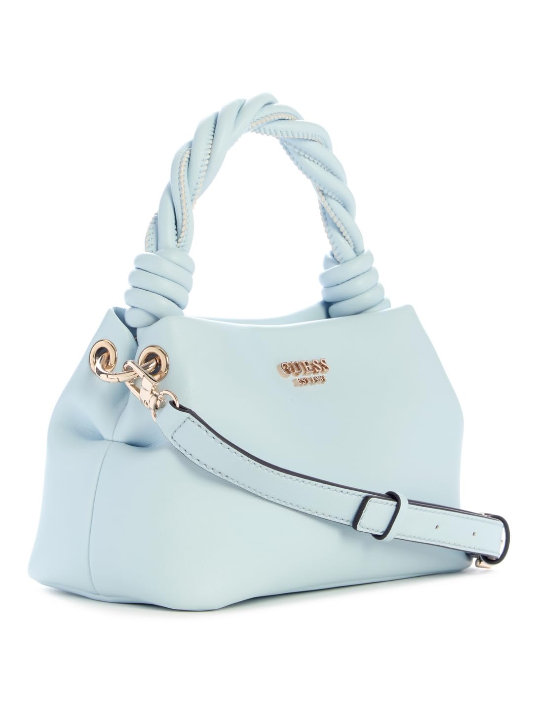 GUESS Powder Blue Solid Sansa Top Handle Crossbody Bag
