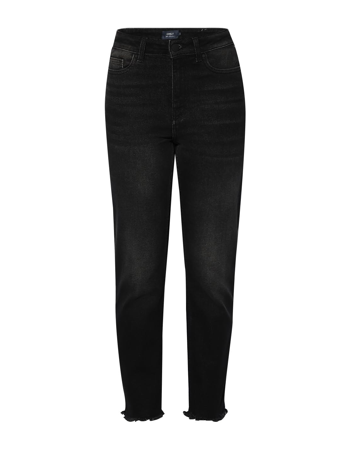 ONLY Women Cotton Blend Stretchable Mid-Rise Slim Fit Black Jeans
