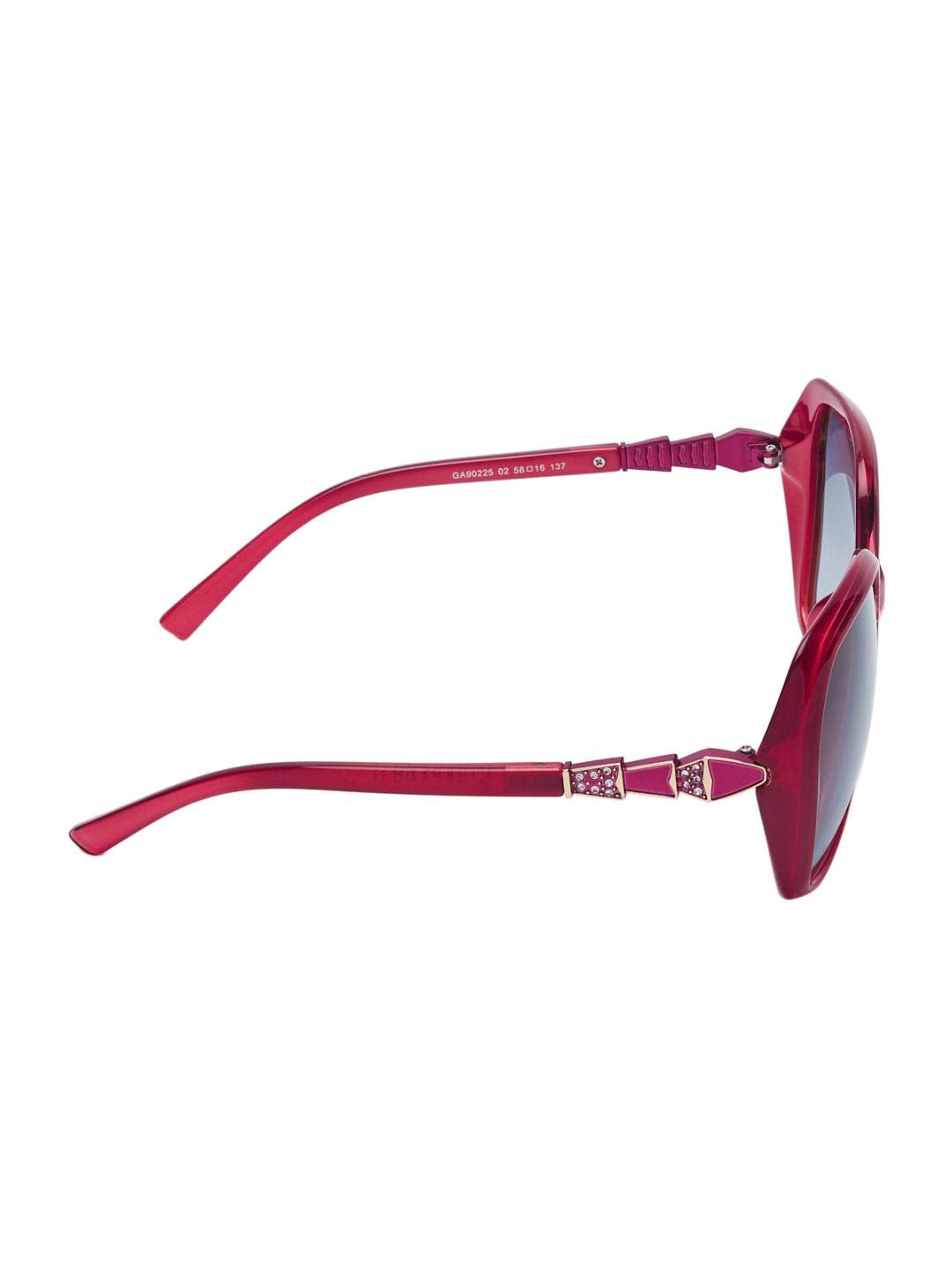 Giordano Women's Oversized UV Protected Non-Polarized Sunglasses (Red Frame, Grey Lens) (Medium)