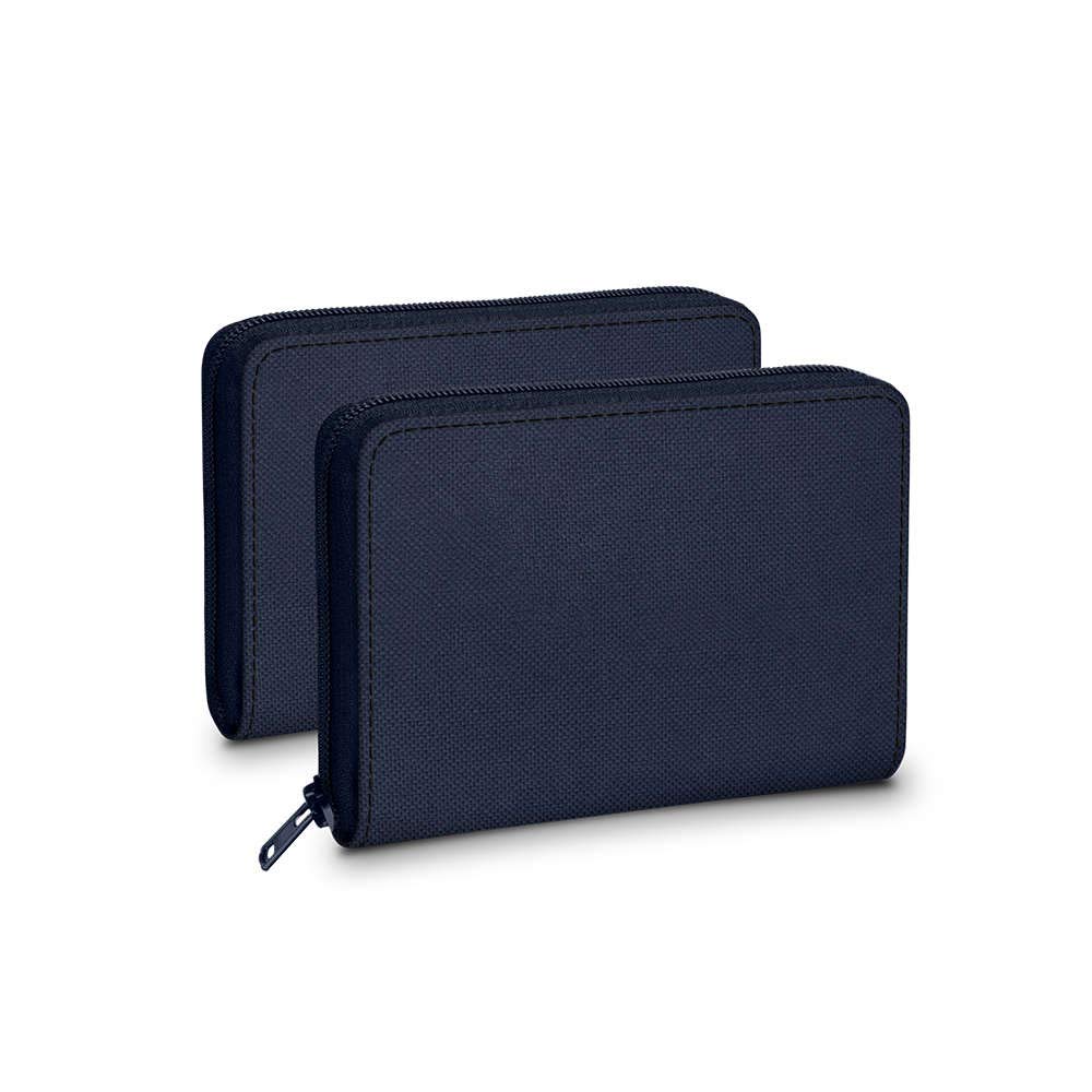 DailyObjects Blue Nylon Women's Card Wallet | Made with Ballistic Nylon Material | Carefully Handcrafted | Holds up to 20 Cards | Slim and Easy to Fit in Pocket | Zip Closure