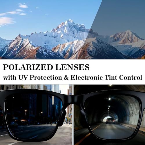XPYDYN Adjustable Tint Smart Glasses with Bluetooth & Built-in Audio for Driving, Travel, Fishing, Unisex