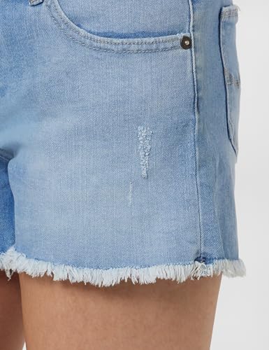 Light Blue Siouxie Mid Rise Shorts