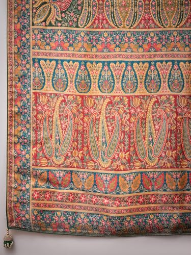 AKHILAM Women's Green Viscose Silk Ethnic Motif Printed Saree With Unstitched Blouse Piece (MSTANI59B_HS)