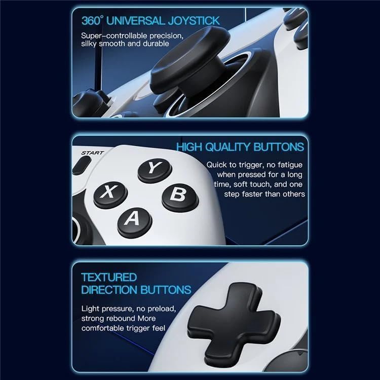 M22 GameStick High Graphics & Retro Gaming Console, 1080P HD, Dual Wireless Controllers, Classic Games Collection, White