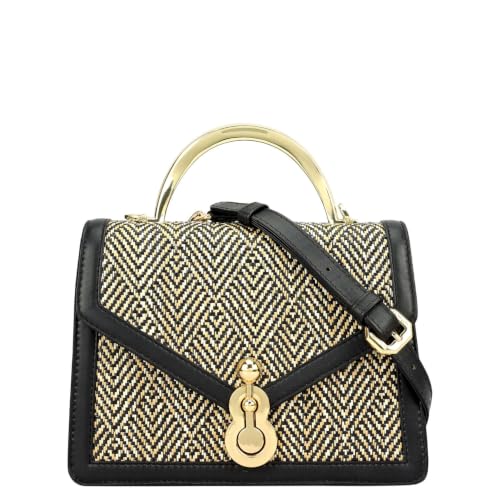 Da Milano Leather Tote Bag for Women - Black (LB-02373)