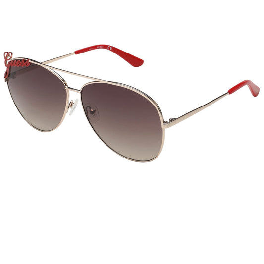 GUESS Gradient Aviator Unisex Sunglasses - (GU7739 32F 64 S |64| Brown Color Lens)
