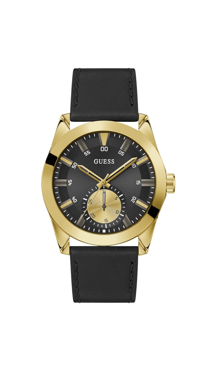 GUESS Leather Analog Black Dial Men's Watch-Gw0793G2