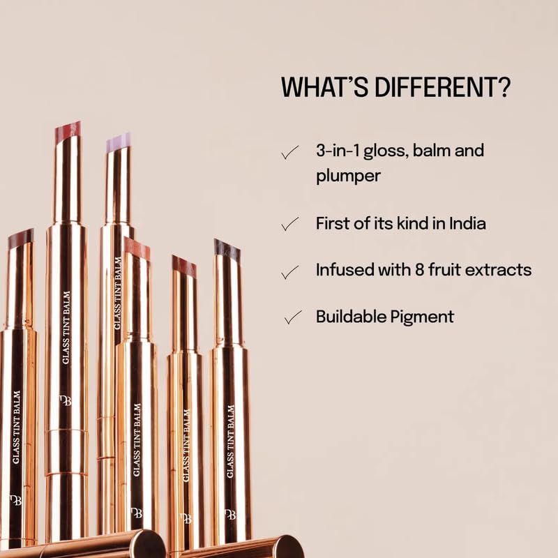 DIAM BEAUTY Glass Glossy Tint Balm In Rhodonite | Hydrating | Long Lasting | Glass Shine | Non Drying | 3Ml (Pink)