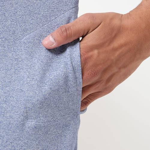 Lacoste Men's Cotton Solid Slim Dress Shirt (YH003H_Blue