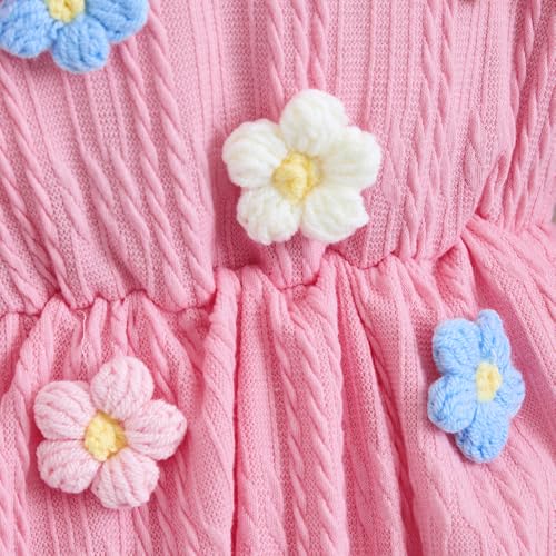 Hopscotch Girls Full Sleeves Pink Floral Applique Bodysuit For Ages (9-12 Months)