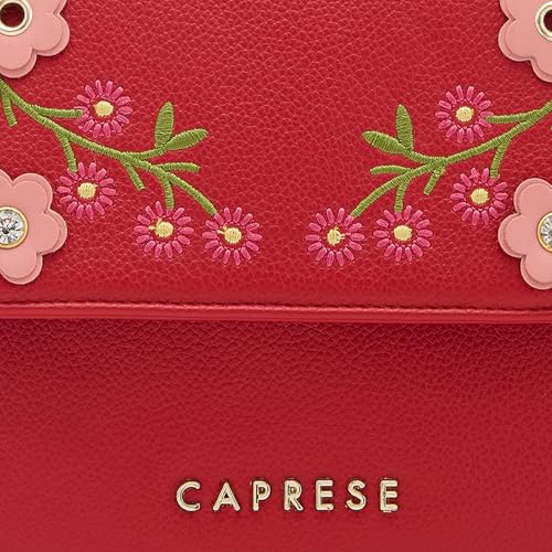 Caprese Erica Sling Bag, Maroon-Medium | Sleek Embrioidered Handbag for Women | Adjustable Strap & Spacious Interiors | Perfect Ladies Purse for Carrying Everyday Essentials & Travel