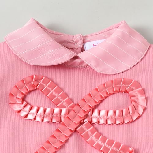 Hopscotch Girls Full Sleeves Pink 2-Pc Bow Applique Sweatshirt & Pants For Ages (2-3 Years)