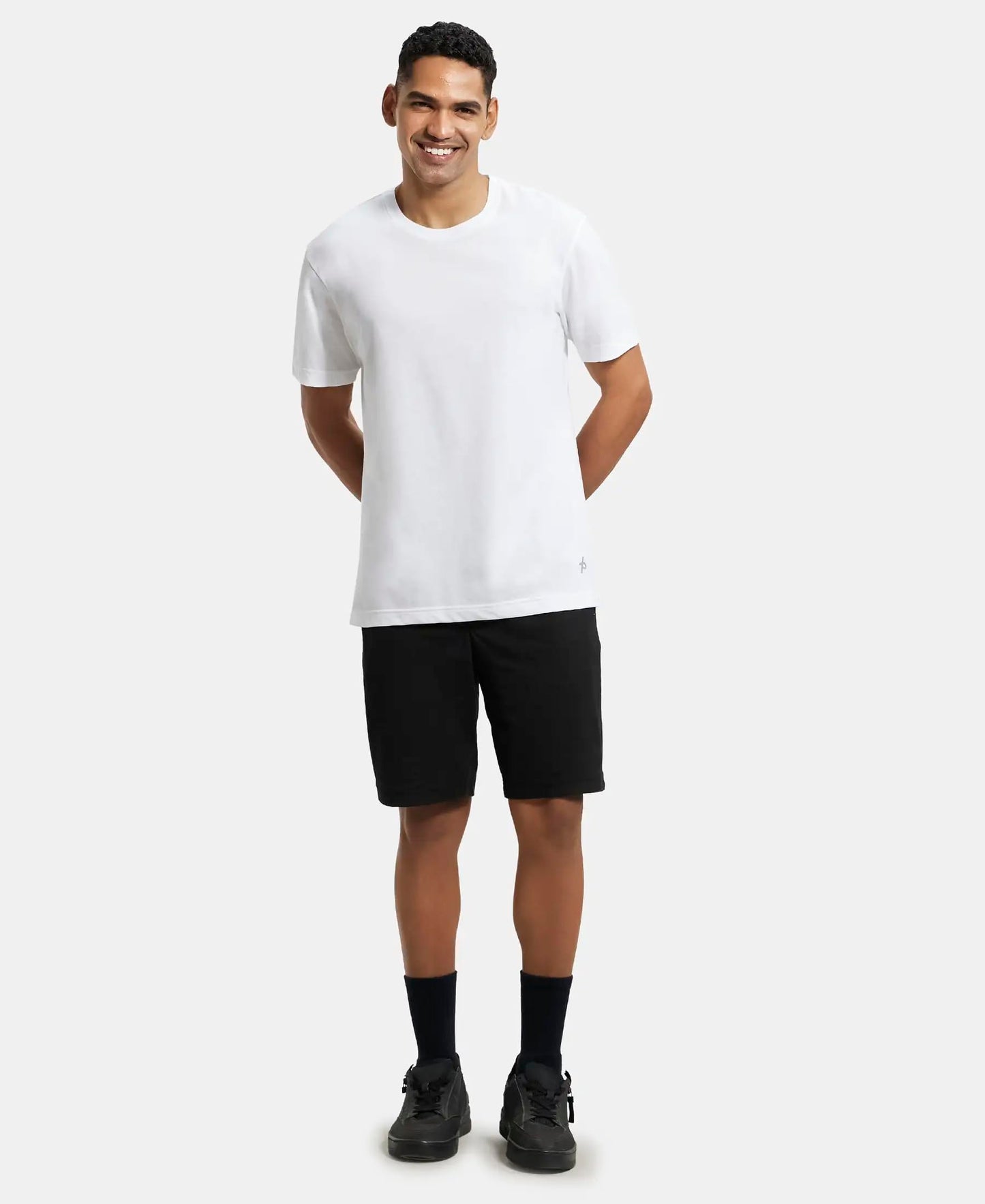 Jockey Men's Regular Fit Round Neck Half Sleeved T-Shirt 2714_White_L