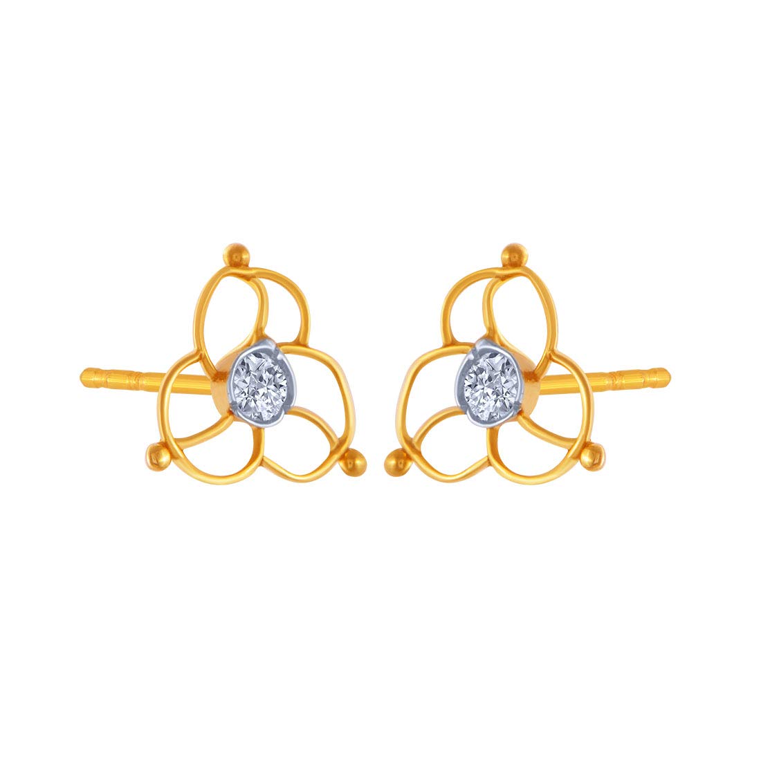 P.C. Chandra Jewellers 14KT Yellow Gold Stud Earrings for Women - 0.72 Grams
