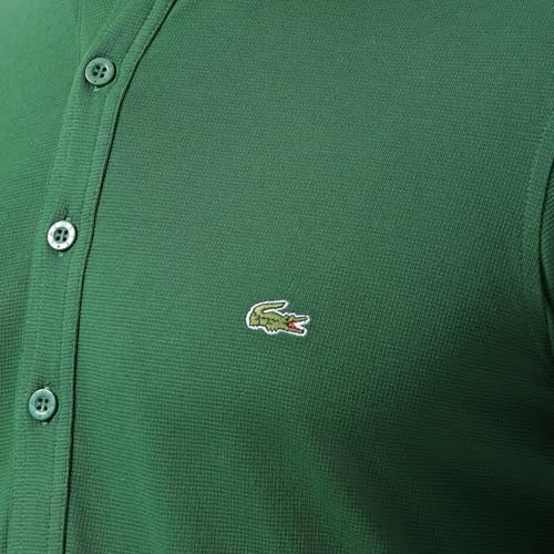 Lacoste Men's Cotton Solid Slim Dress Shirt (YH003H_Green