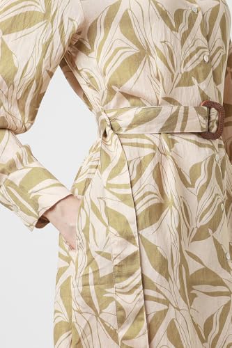 Van Heusen Women Beige Print Knee Length Casual Dress