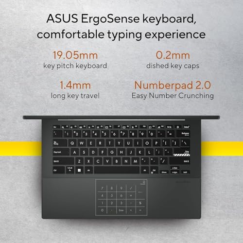 ASUS Vivobook Go 14, AMD Ryzen 5 7520U, 16GB RAM, 512GB SSD, FHD 14", Windows 11, Office Home 2024, M365 Basic (1Year)*, Black, 1.38kg, E1404FA-EB2542WS, AMD Radeon iGPU, 42WHrs, Thin & Light Laptop